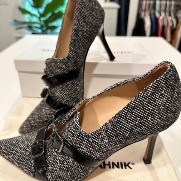 MANOLO BLAHNIK Coupe Tweed.  Size 38 1/2" - Picture 6 of 9